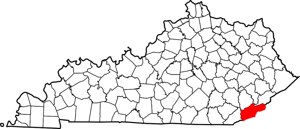 1280px Map of Kentucky highlighting Harlan County.svg