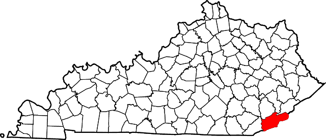 640px Map of Kentucky highlighting Harlan County.svg